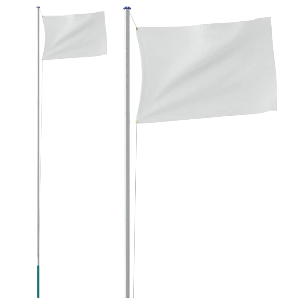 Višedijelni stup za zastavu srebrni 6,08 m aluminijski