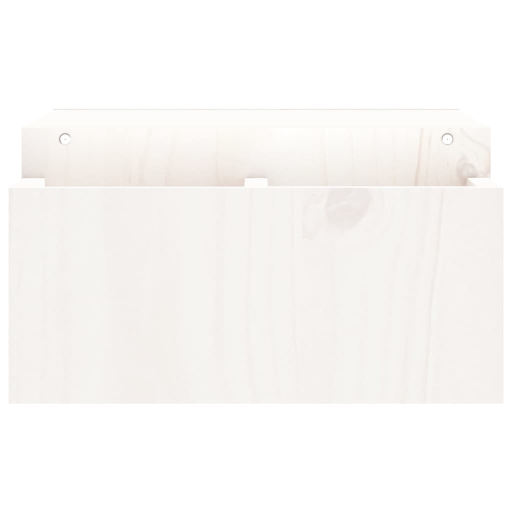 Stalak za monitor bijeli 70 x 27,5 x 15 cm od masivne borovine