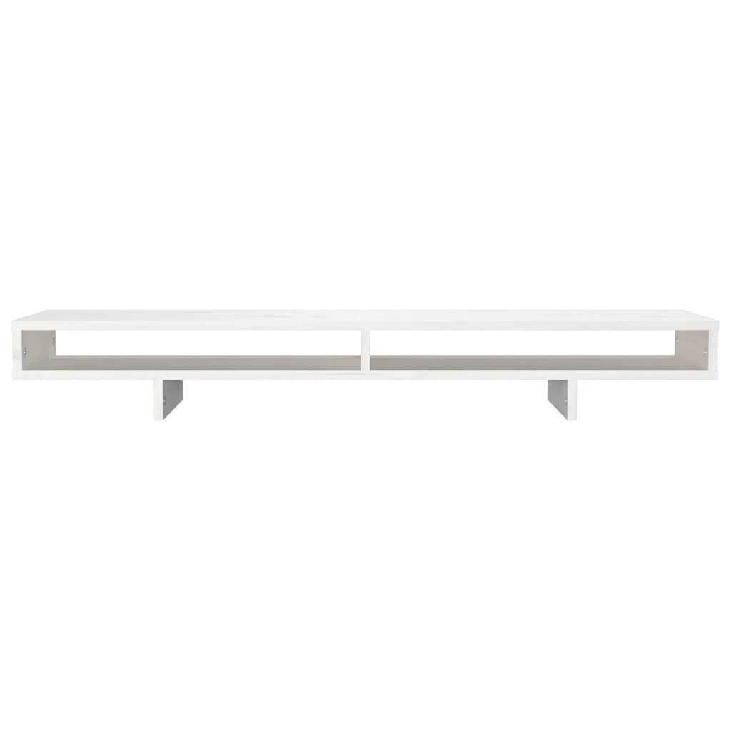 Stalak za monitor bijeli 100 x 27 x 14 cm od masivne borovine