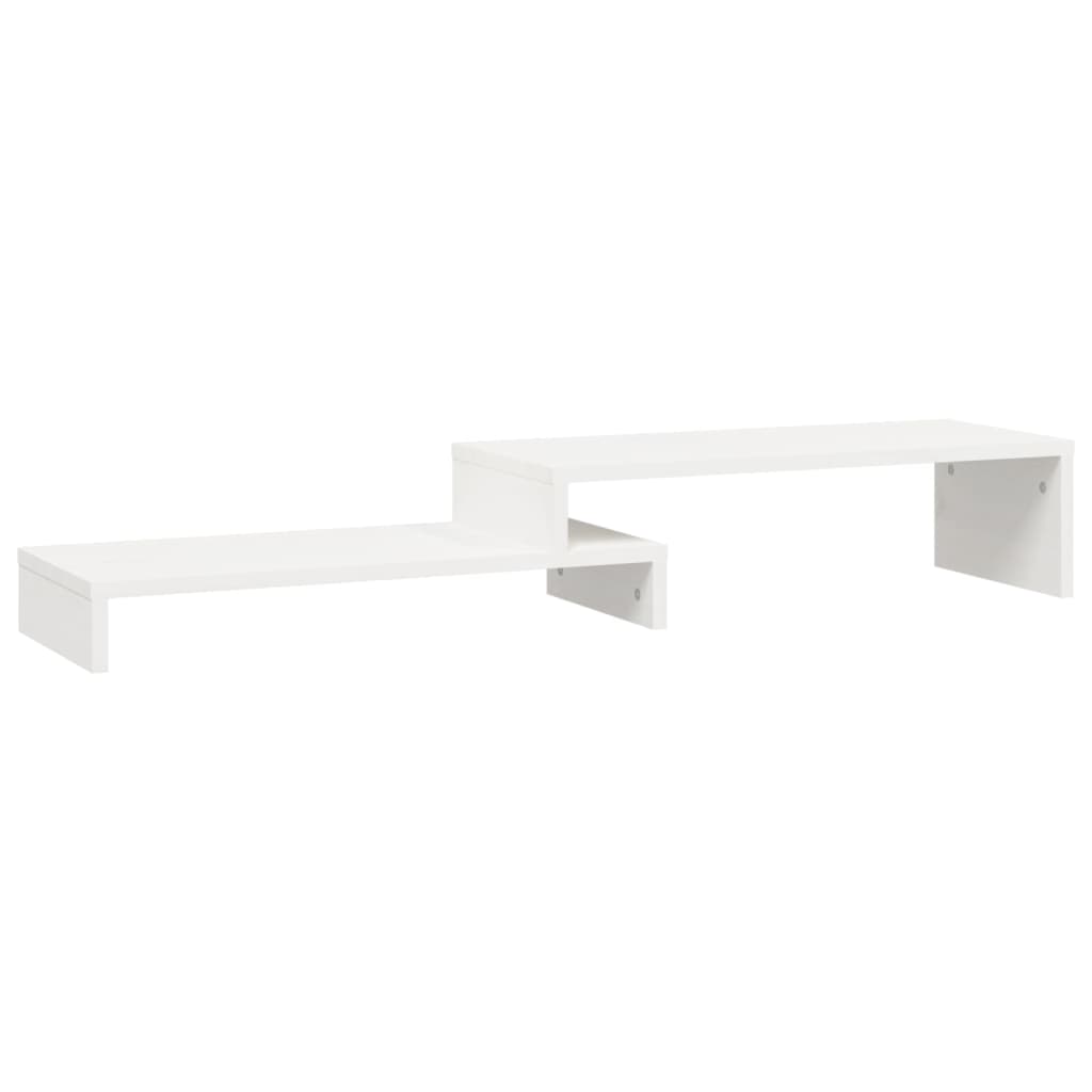 Stalak za monitor bijeli (52-101) x 22 x 14 cm masivna borovina