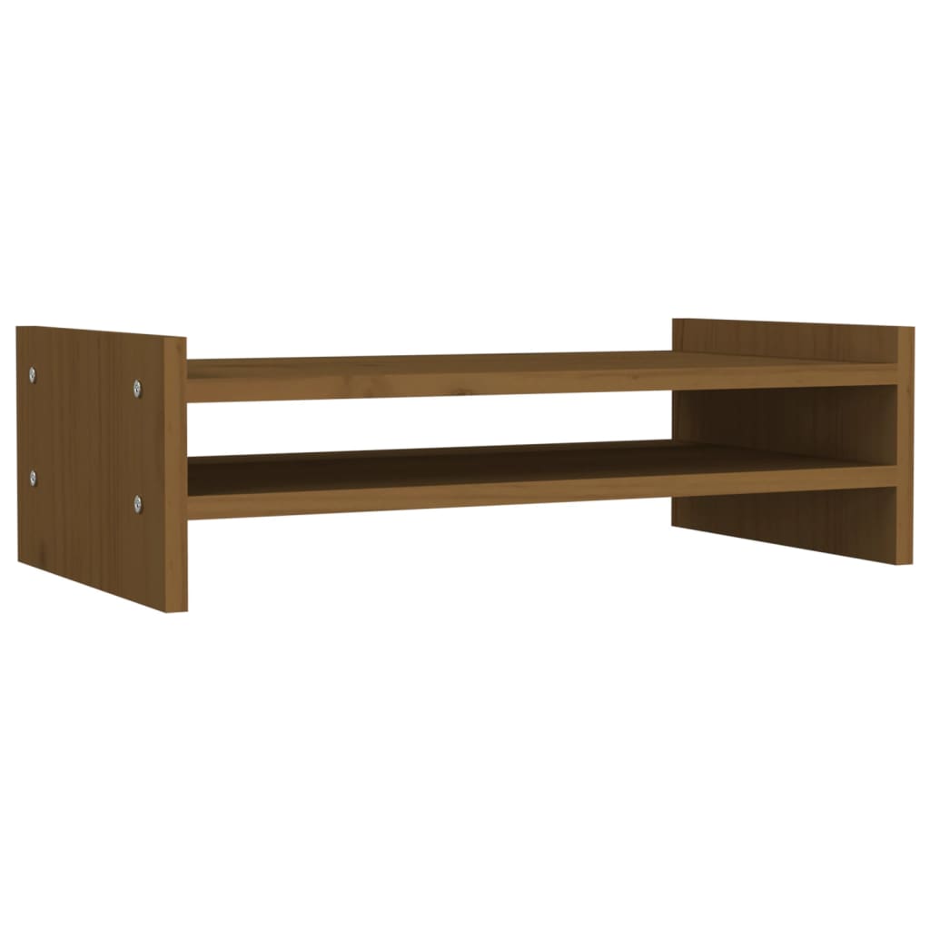 Stalak za monitor boja meda 50 x 27 x 15 cm od masivne borovine