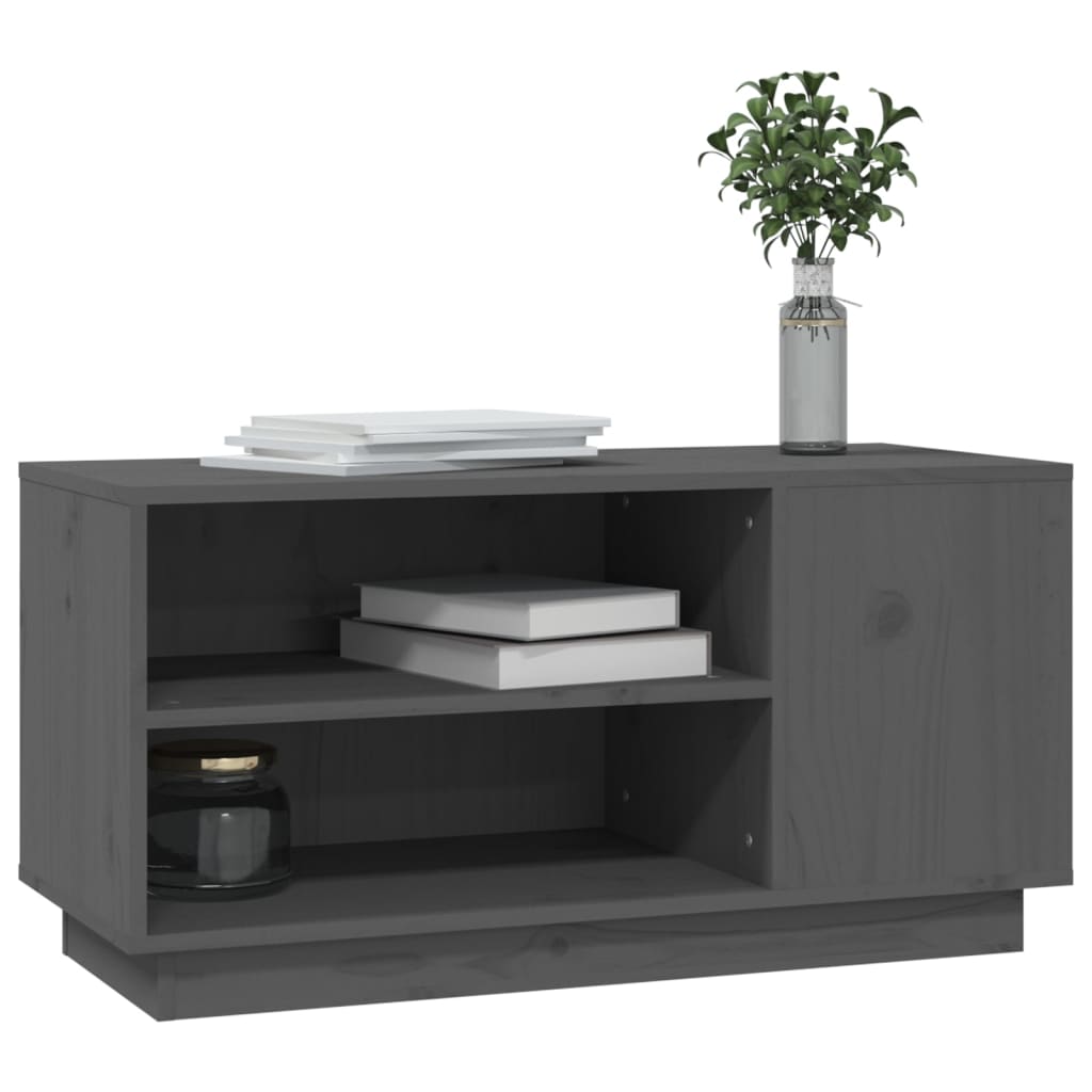 TV ormarić sivi 80 x 35 x 40,5 cm od masivne borovine