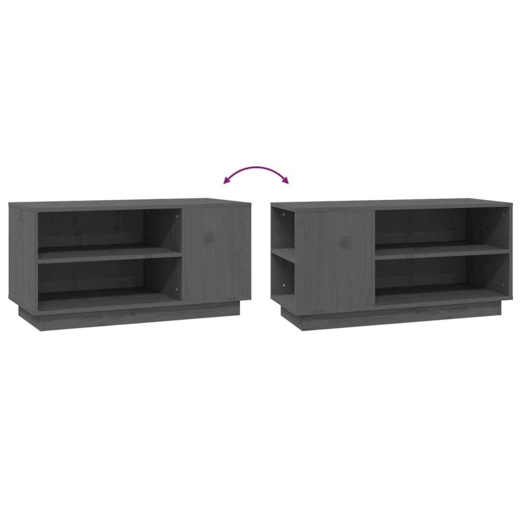 TV ormarić sivi 80 x 35 x 40,5 cm od masivne borovine