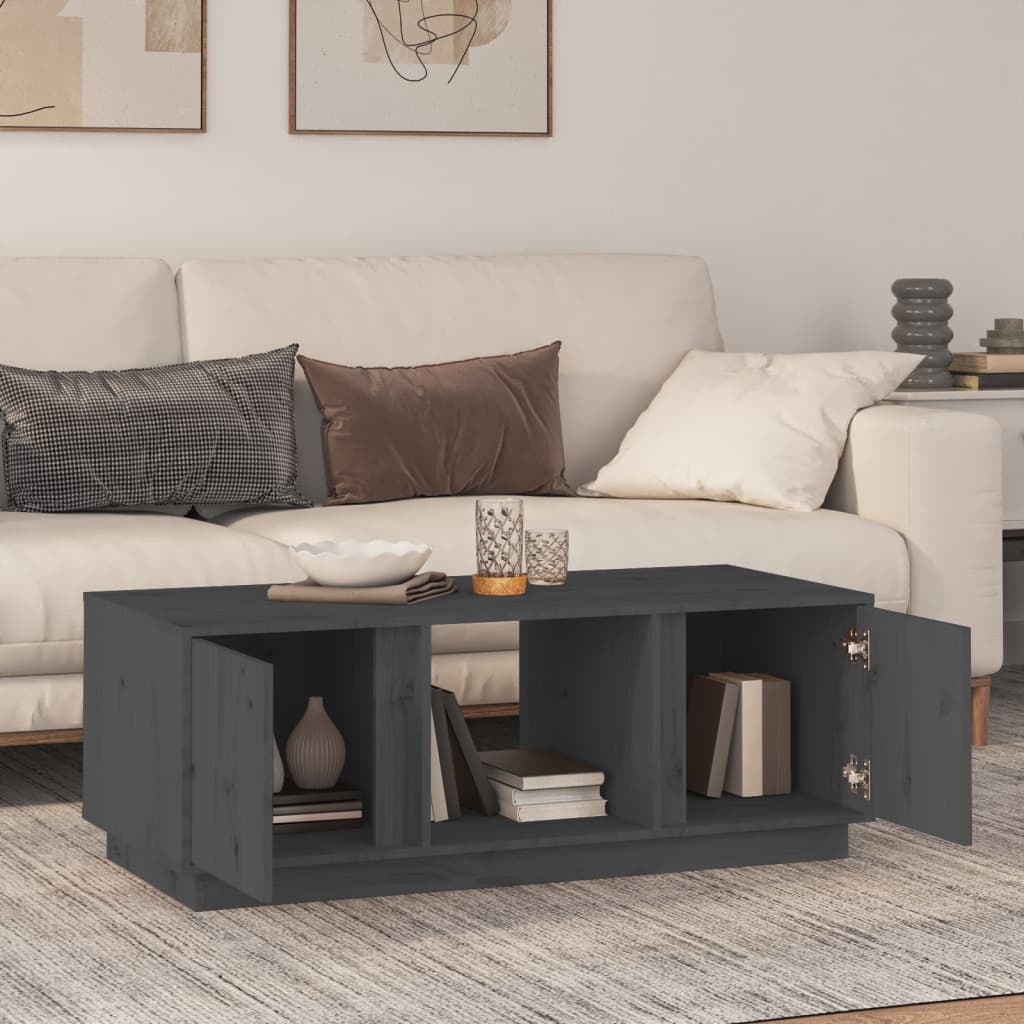 Stolić za kavu sivi 110 x 50 x 40 cm od masivne borovine