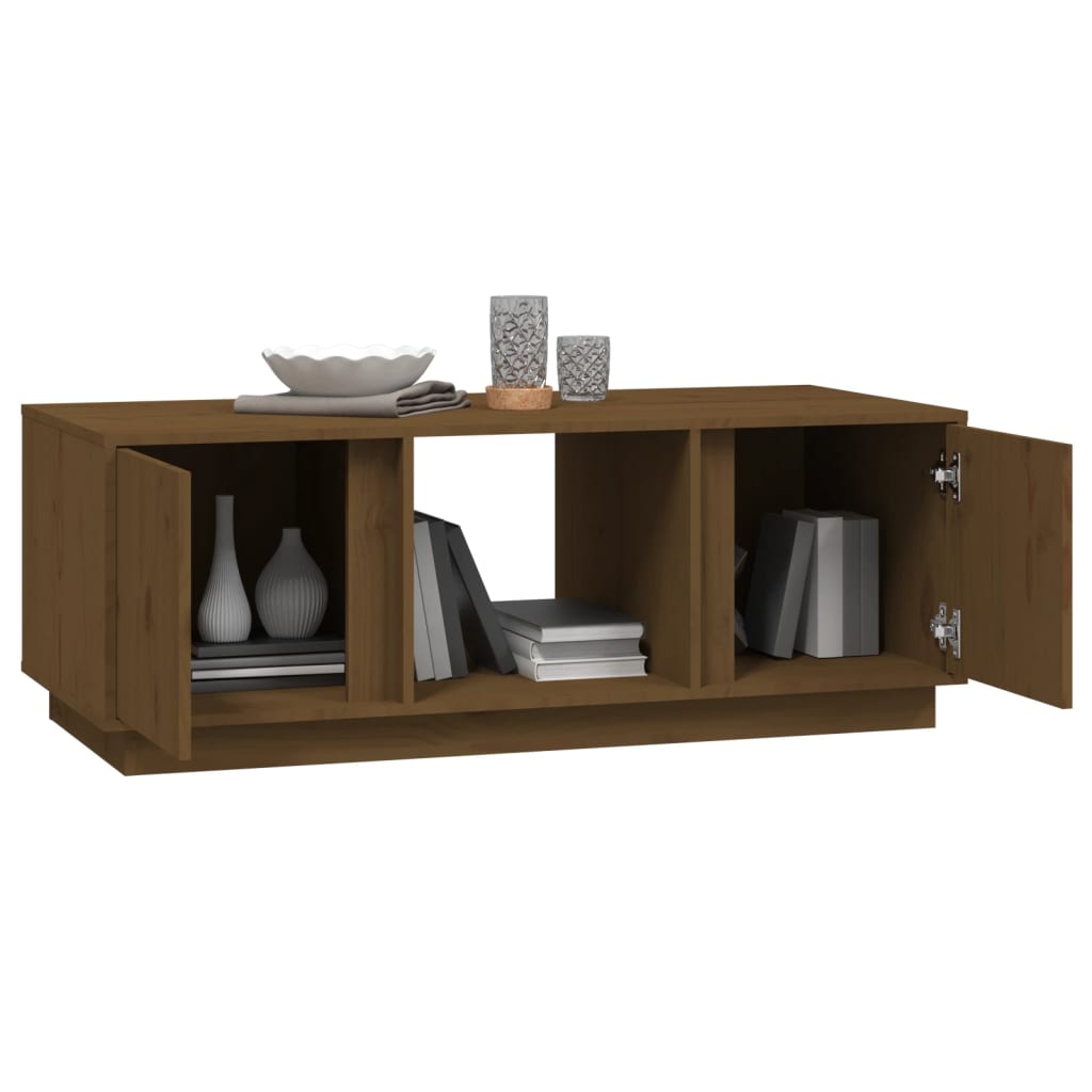 Stolić za kavu boja meda 110 x 50 x 40 cm od masivne borovine