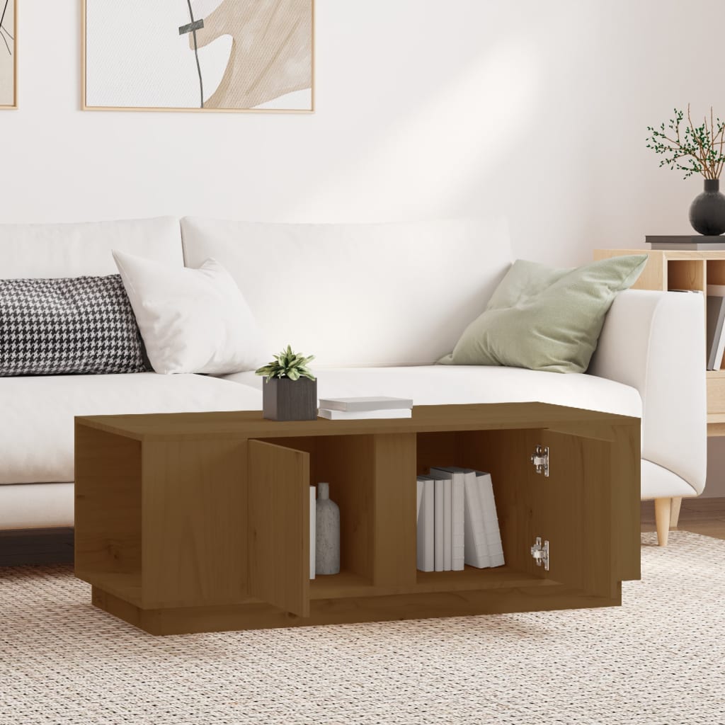 Stolić za kavu boja meda 110 x 50 x 40 cm od masivne borovine