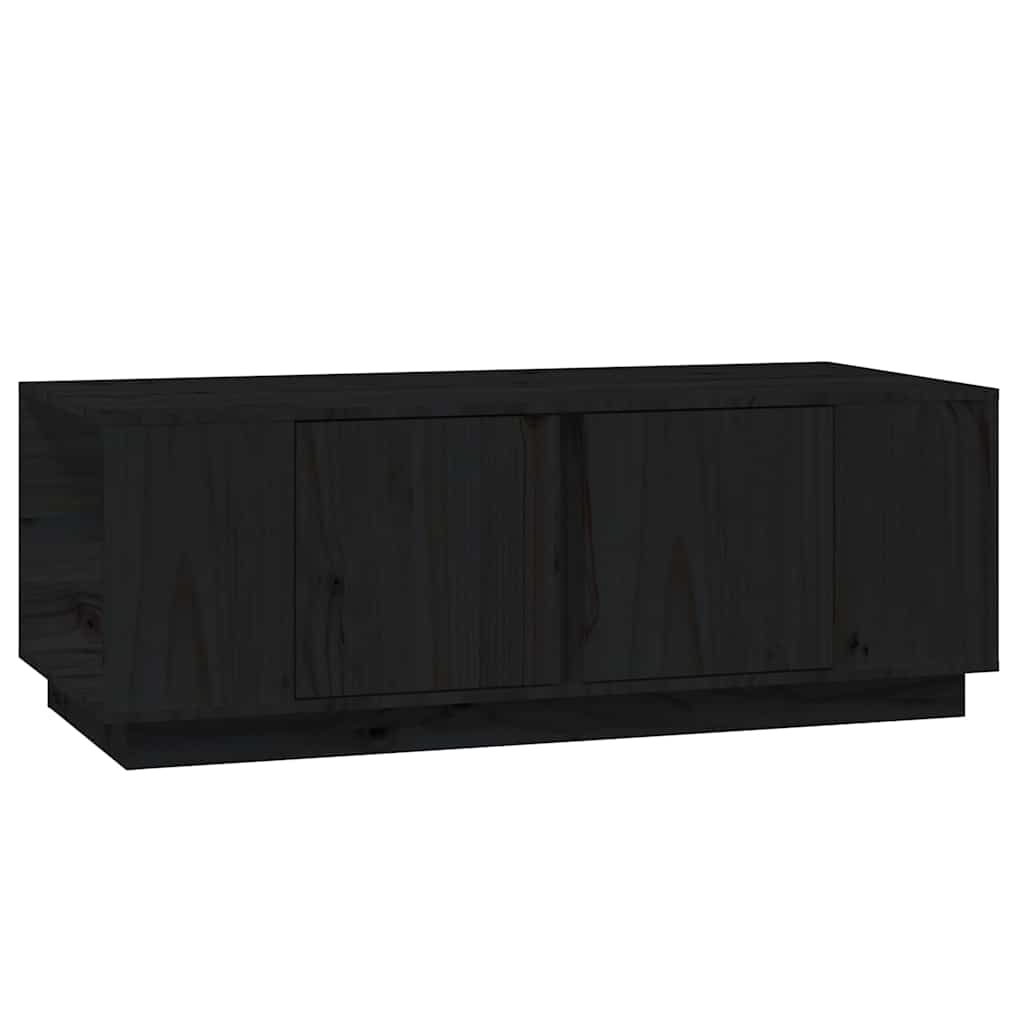 Stolić za kavu crni 110 x 50 x 40 cm od masivne borovine Crna