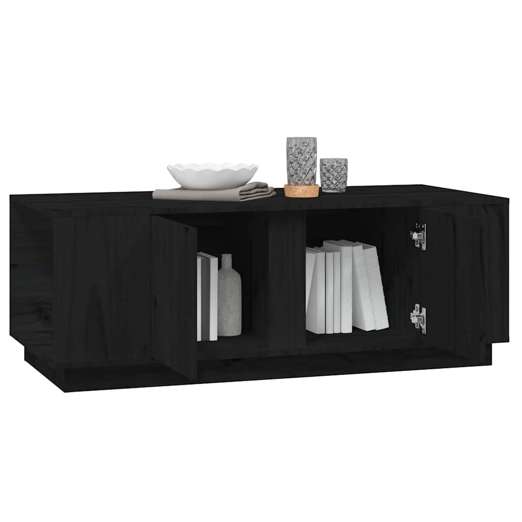 Stolić za kavu crni 110 x 50 x 40 cm od masivne borovine Crna