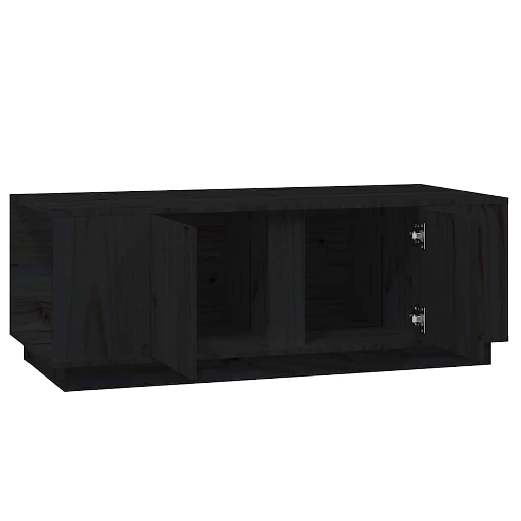 Stolić za kavu crni 110 x 50 x 40 cm od masivne borovine Crna