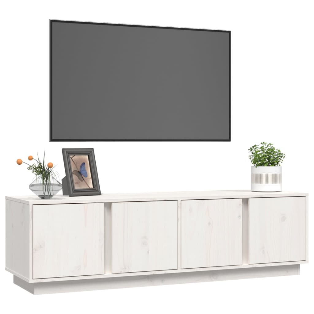 TV ormarić bijeli 140 x 40 x 40 cm od masivne borovine
