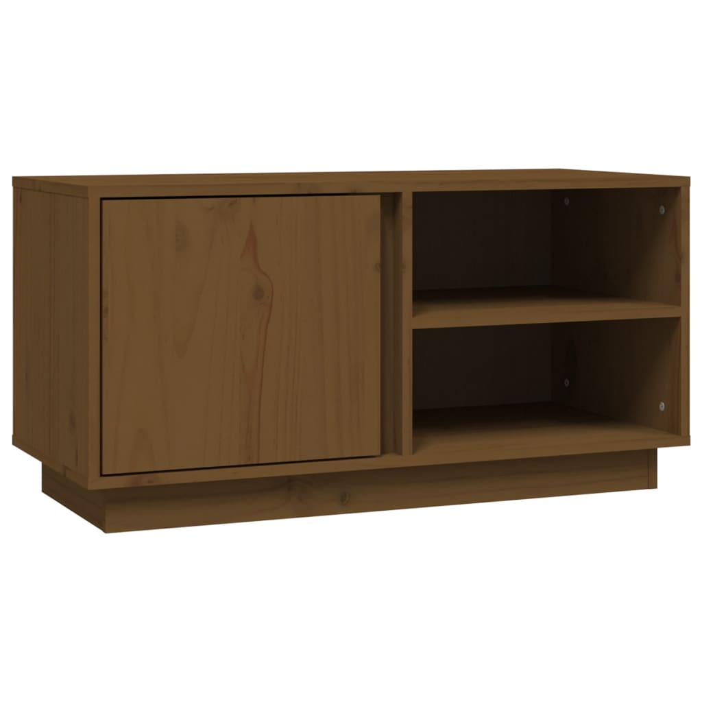 TV ormarić smeđa boja meda 80x34x40,5 cm od masivne borovine