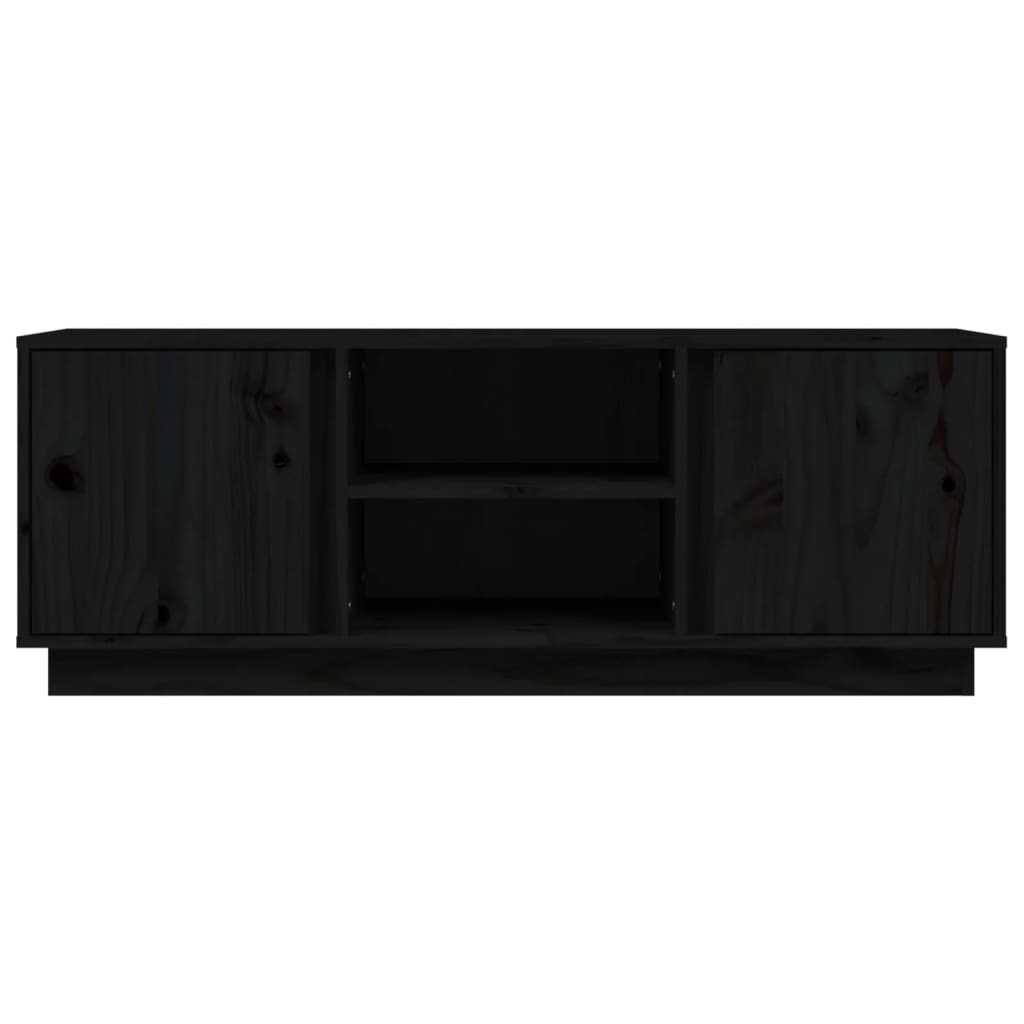 TV ormarić crni 110 x 35 x 40,5 cm od masivne borovine