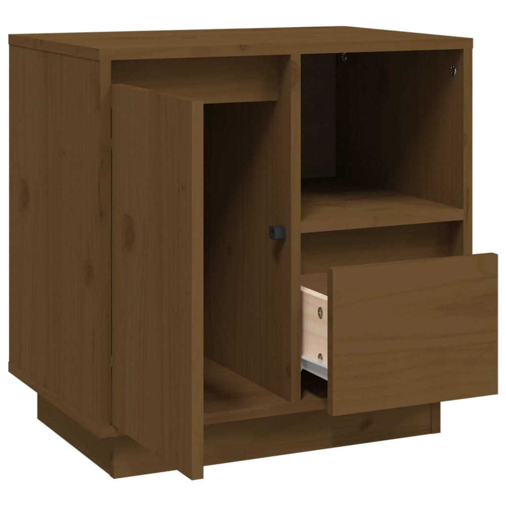 Noćni ormarići 2 kom boja meda 50x34x50 cm od masivne borovine