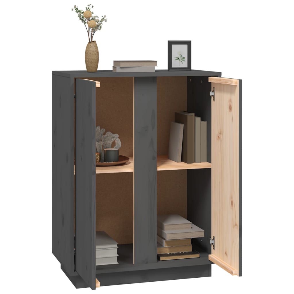 Komoda siva 60 x 35 x 80 cm od masivne borovine