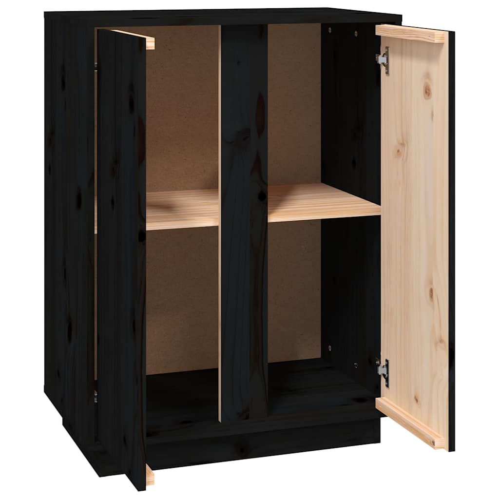 Komoda crna 60 x 35 x 80 cm od masivne borovine