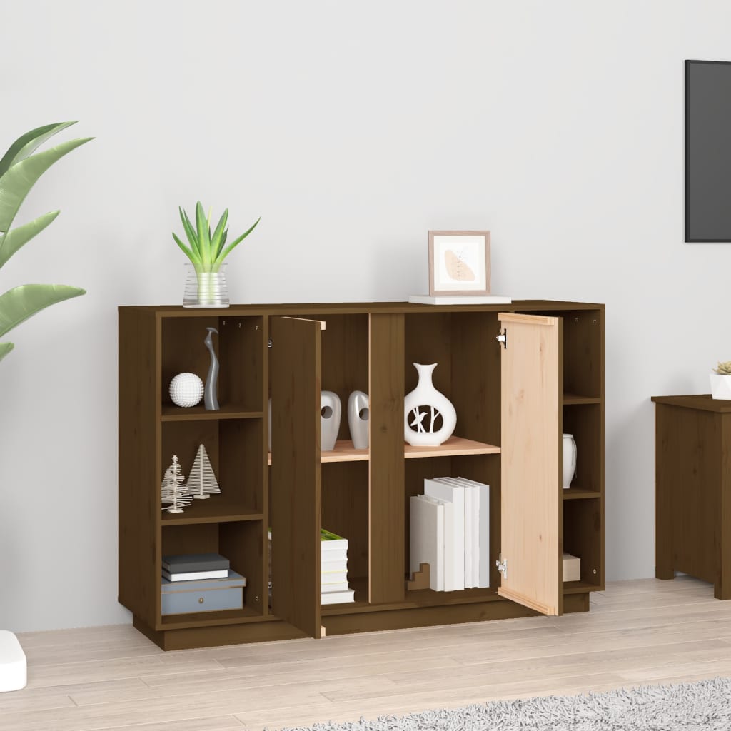 Komoda smeđa boja meda 120 x 35 x 80 cm od masivne borovine