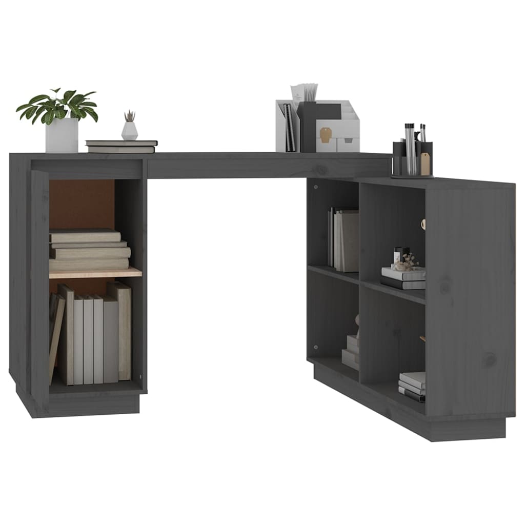 Radni stol sivi 110 x 50 x 75 cm od masivne borovine