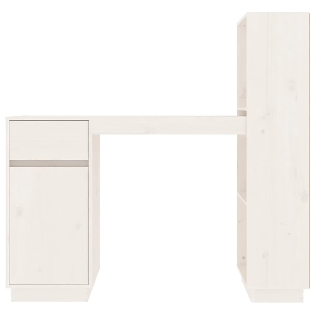 Radni stol bijeli 110 x 53 x 117 cm od masivne borovine