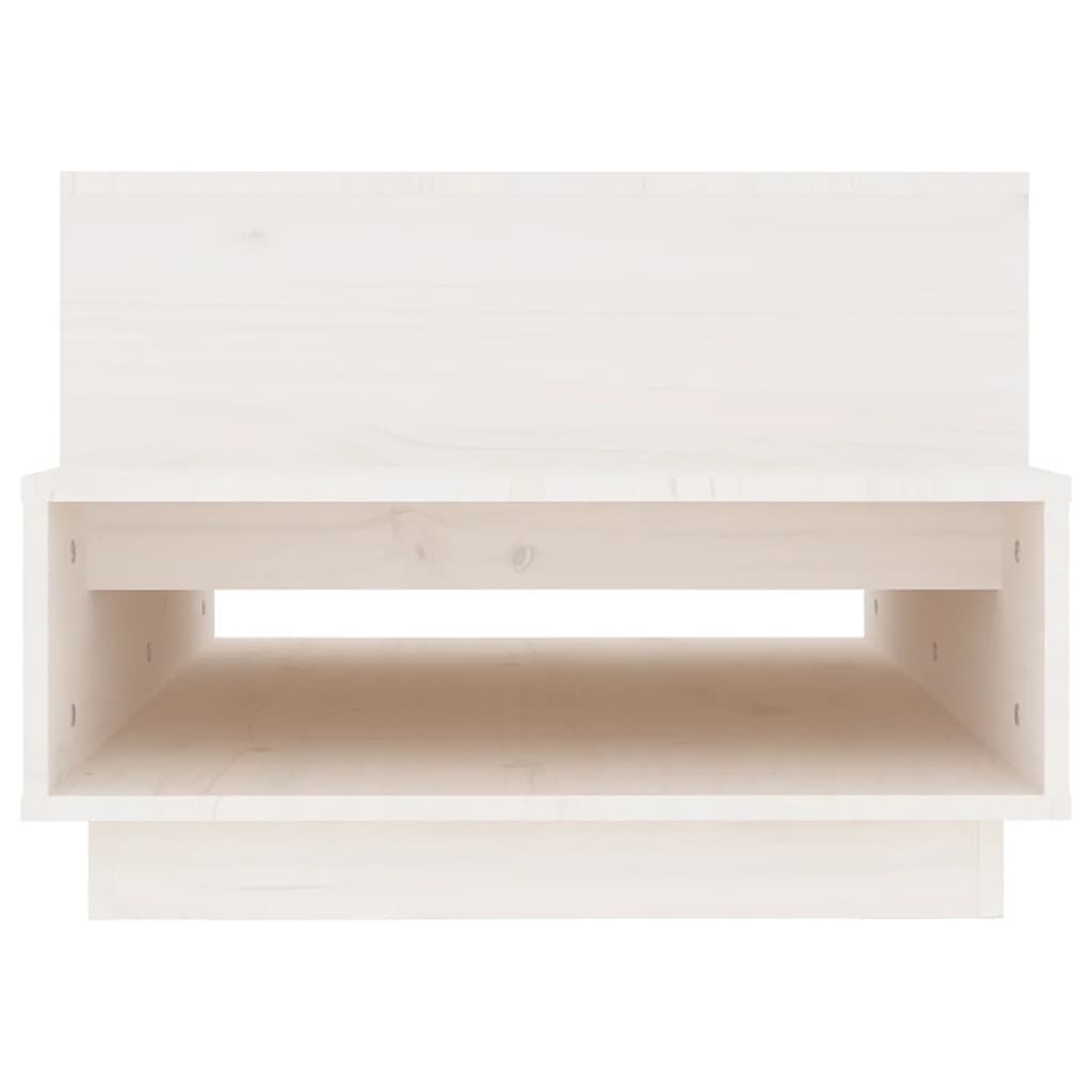 Stolić za kavu bijeli 80 x 55 x 40,5 cm od masivne borovine
