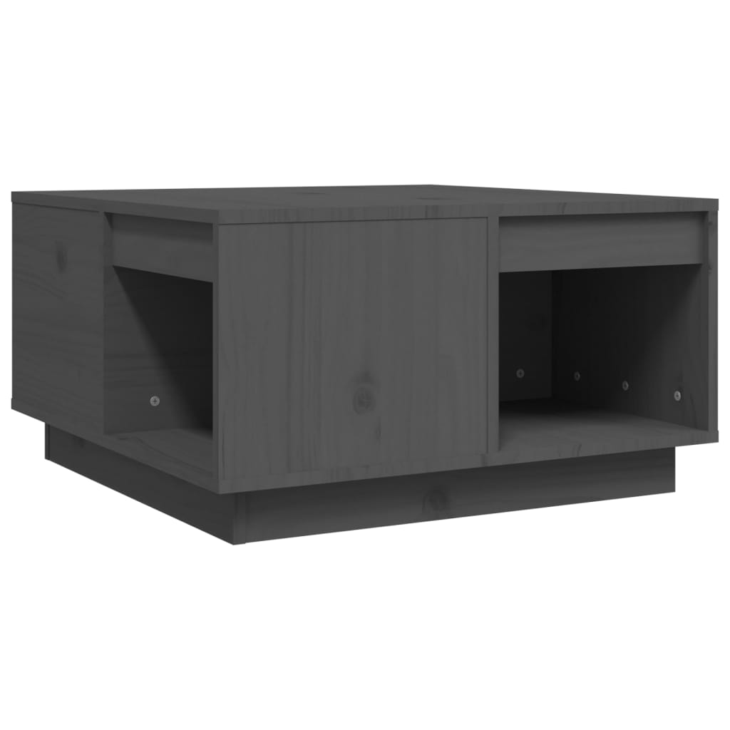 Stolić za kavu sivi 60 x 61 x 32,5 cm od masivne borovine