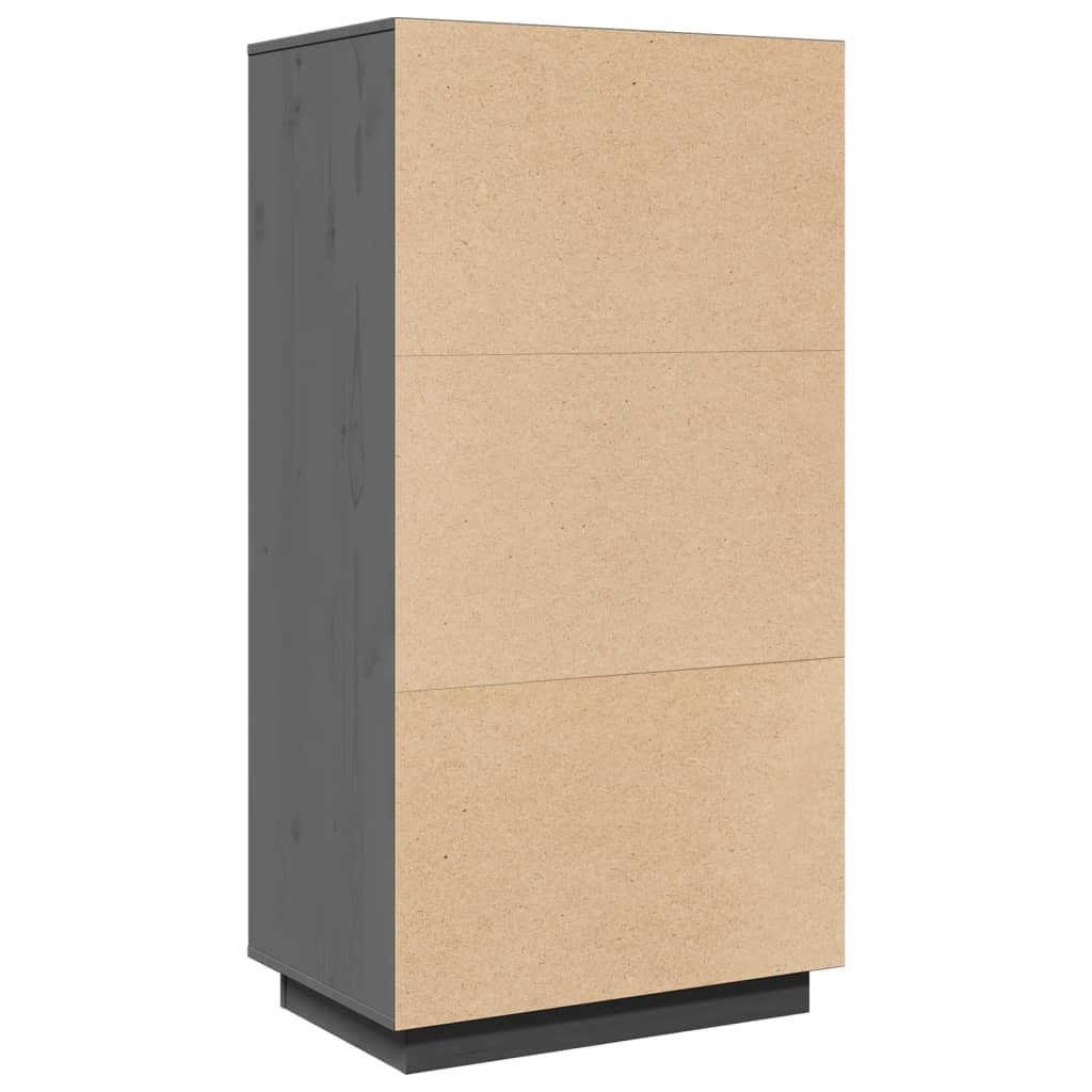Visoka komoda siva 60 x 40 x 116,5 cm od masivne borovine