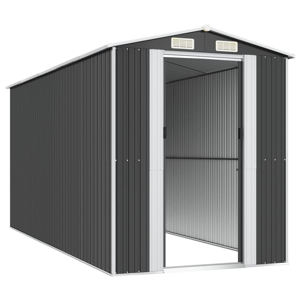 Vrtno spremište antracit 192 x 440 x 223 cm pocinčani čelik