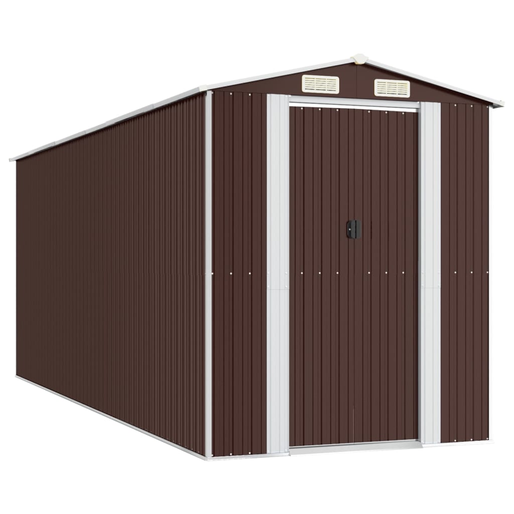 Vrtno spremište tamnosmeđe 192x523x223 cm pocinčani čelik