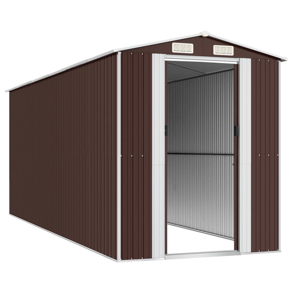 Vrtno spremište tamnosmeđe 192x523x223 cm pocinčani čelik