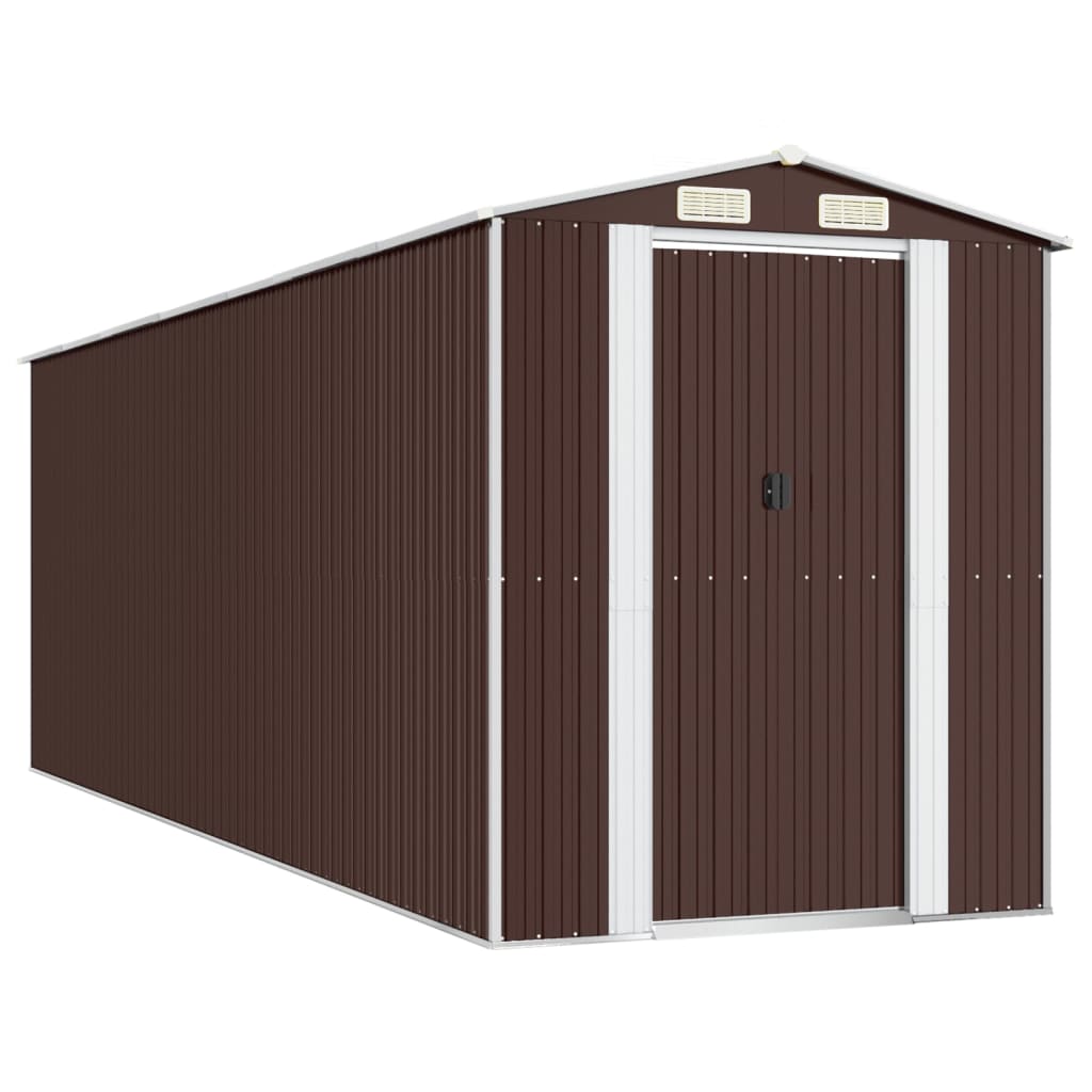 Vrtno spremište tamnosmeđe 192x606x223 cm pocinčani čelik