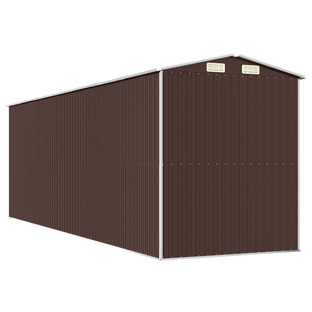 Vrtno spremište tamnosmeđe 192x606x223 cm pocinčani čelik