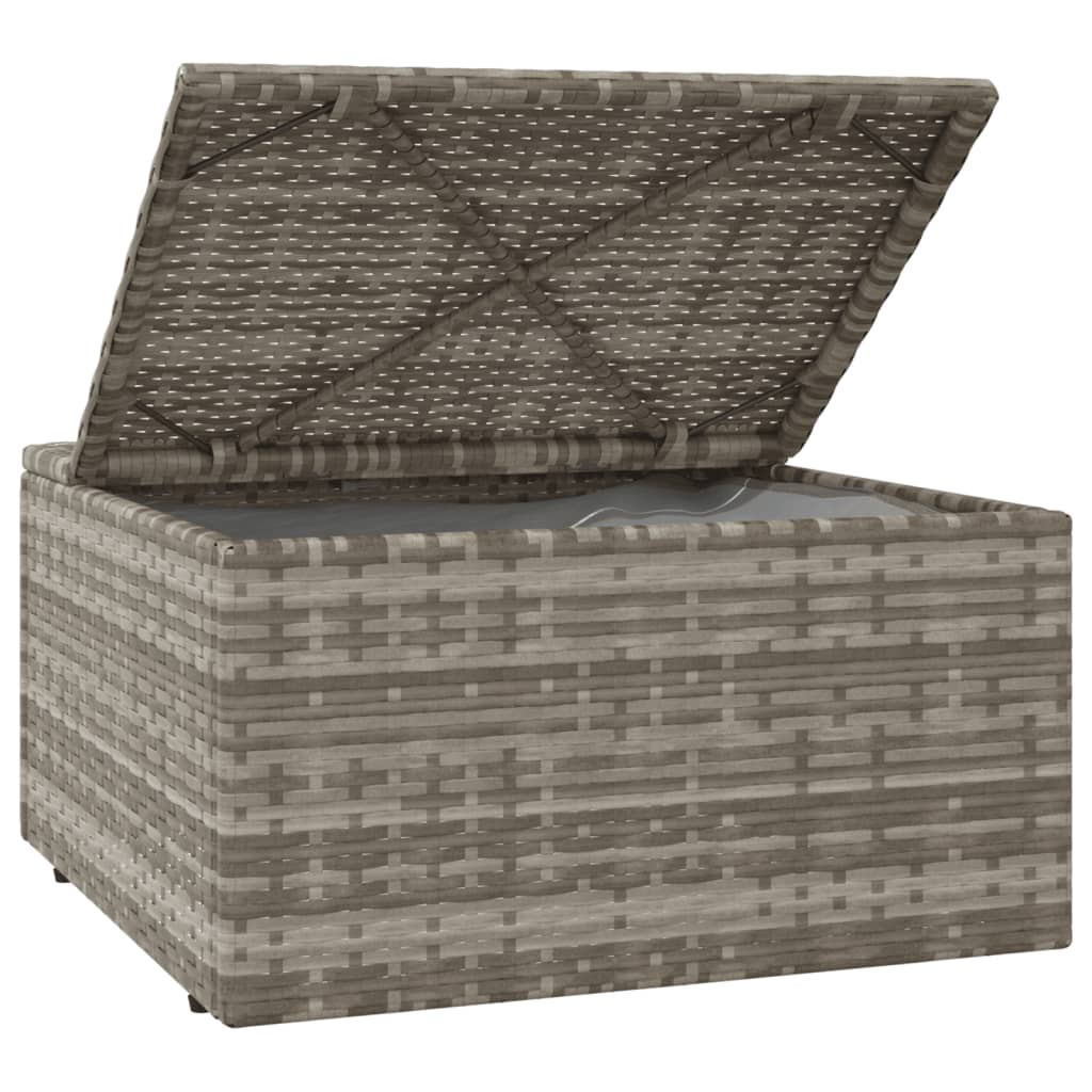 Vrtni tabure s jastukom sivi 55 x 55 x 30 cm od poliratana