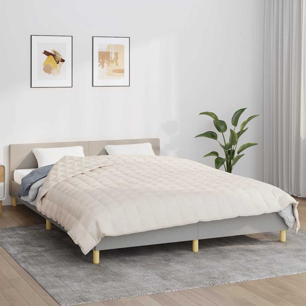 Teška deka svijetla krem 200x225 cm 9 kg od tkanine