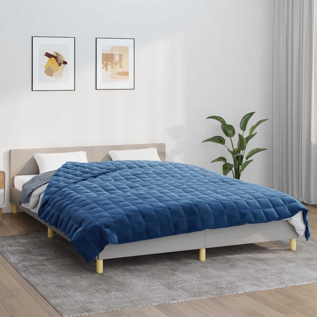 Teška deka plava 220x235 cm 15 kg od tkanine