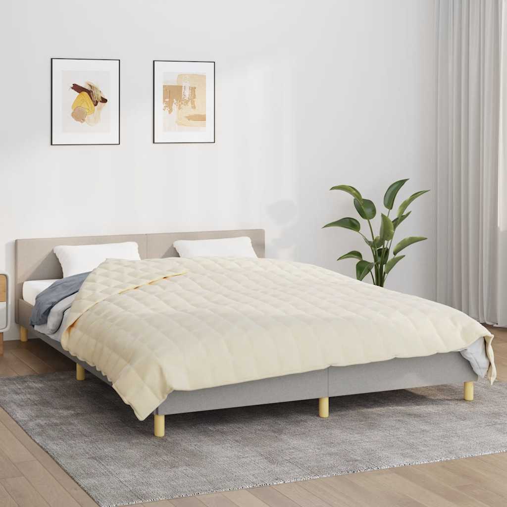 Teška deka svijetla krem 220x235 cm 11 kg od tkanine