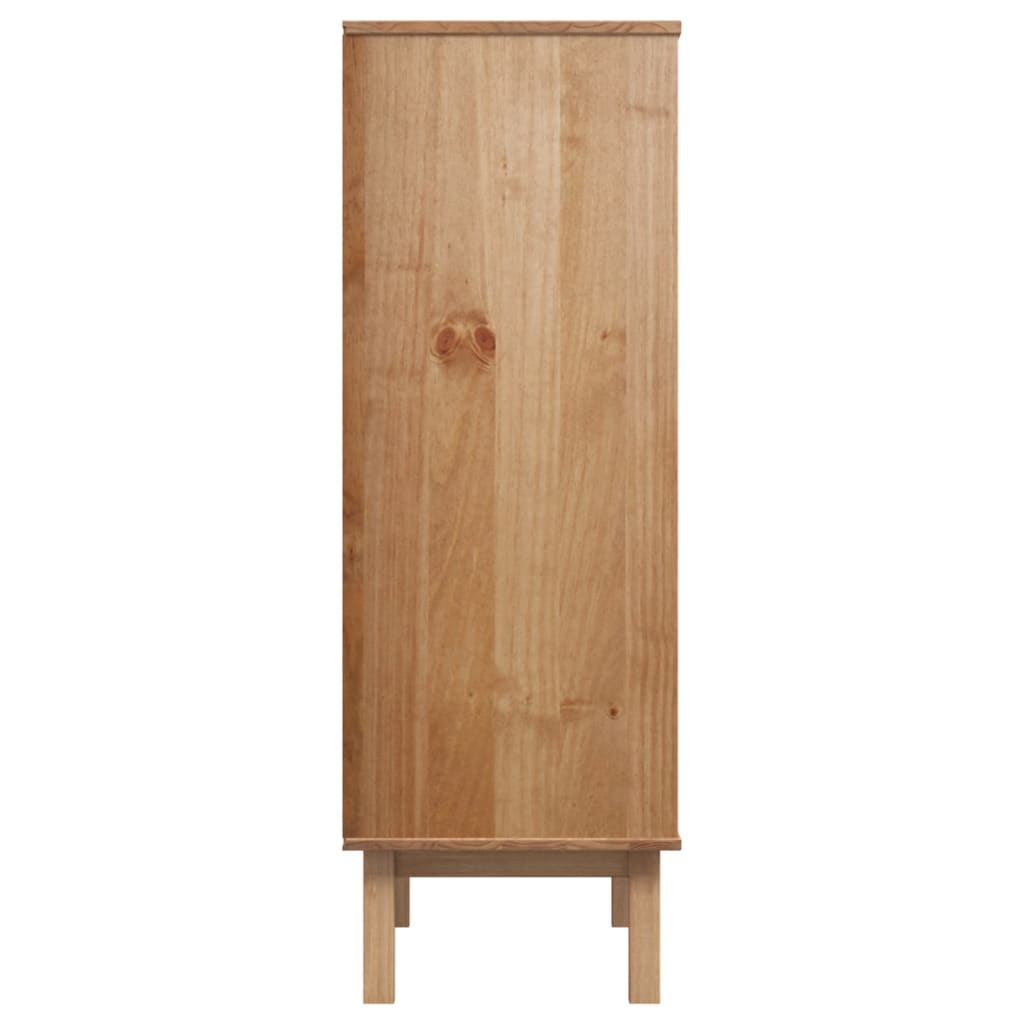 Visoka komoda OTTA smeđe-bijela 85x43x125 cm masivna borovina