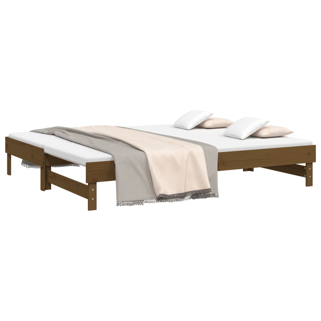 Dnevni ležaj na razvlačenje boja meda 2 x (100x200) cm borovina