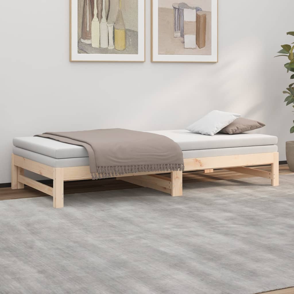 Dnevni ležaj na izvlačenje 2 x (90 x 200) cm masivna borovina