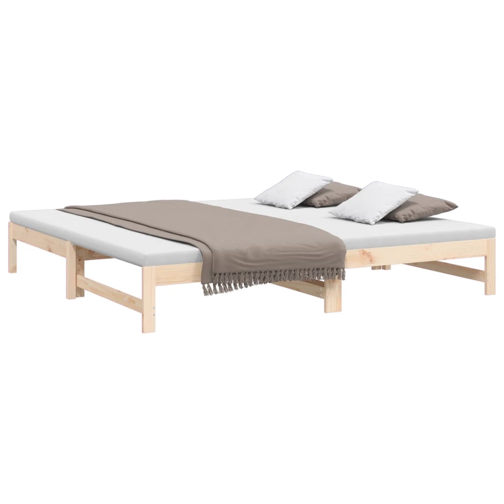 Dnevni ležaj na izvlačenje 2x (80 x 200) cm od masivne borovine