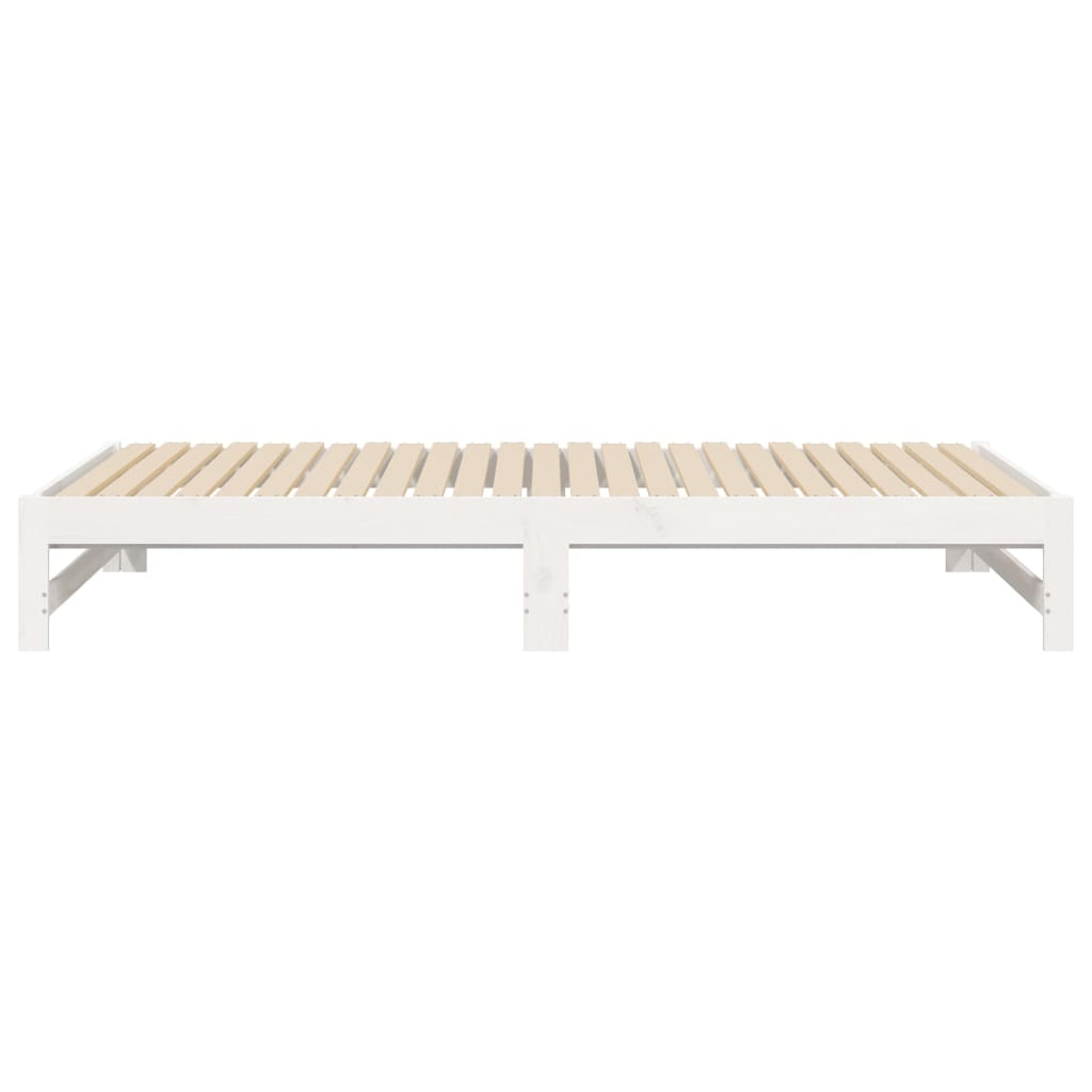 Dnevni ležaj na izvlačenje bijeli 2x(80x200)cm masivna borovina