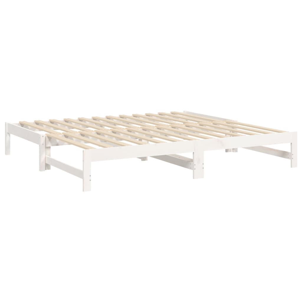 Dnevni ležaj na izvlačenje bijeli 2x(75x190)cm masivna borovina