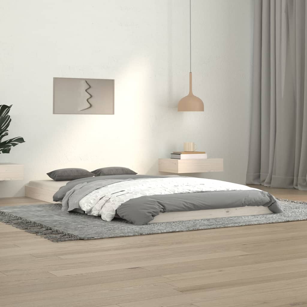 Okvir za krevet bijeli 100 x 200 cm od masivne borovine