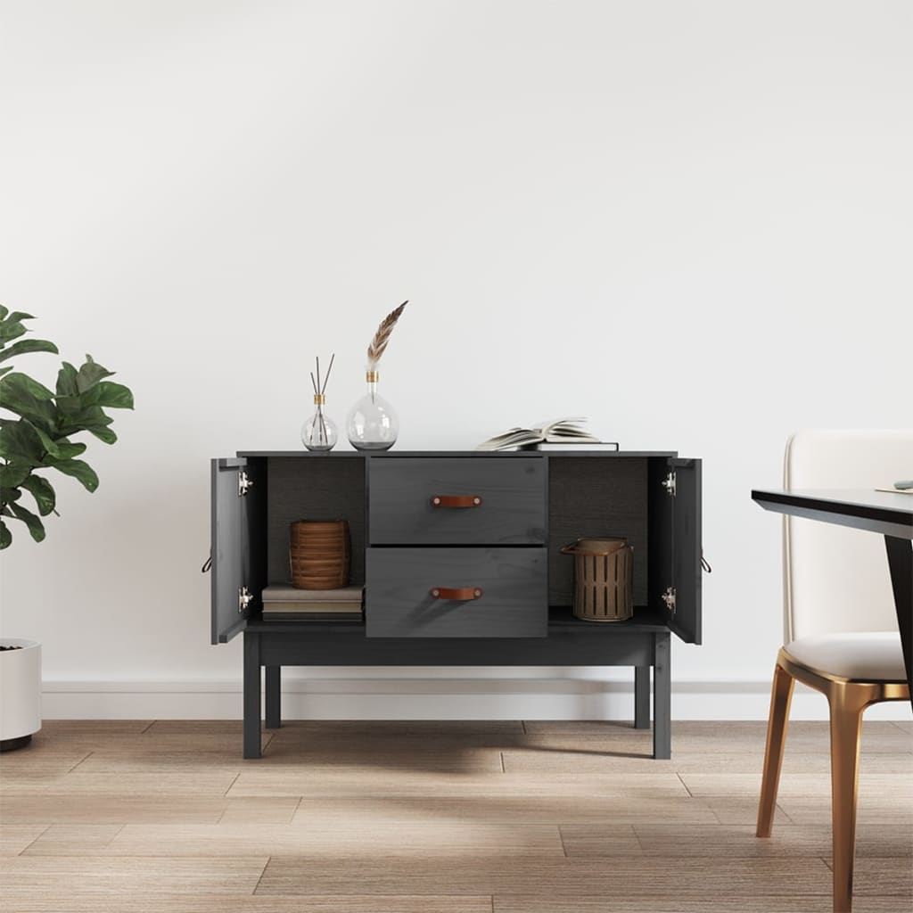 Komoda siva 110 x 40 x 78 cm od masivne borovine