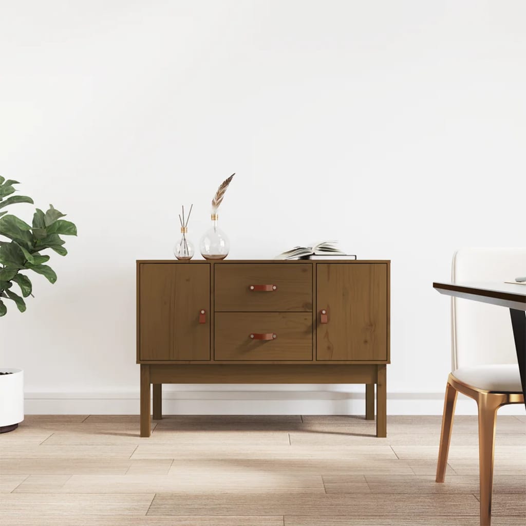 Komoda smeđa boja meda 110 x 40 x 78 cm od masivne borovine