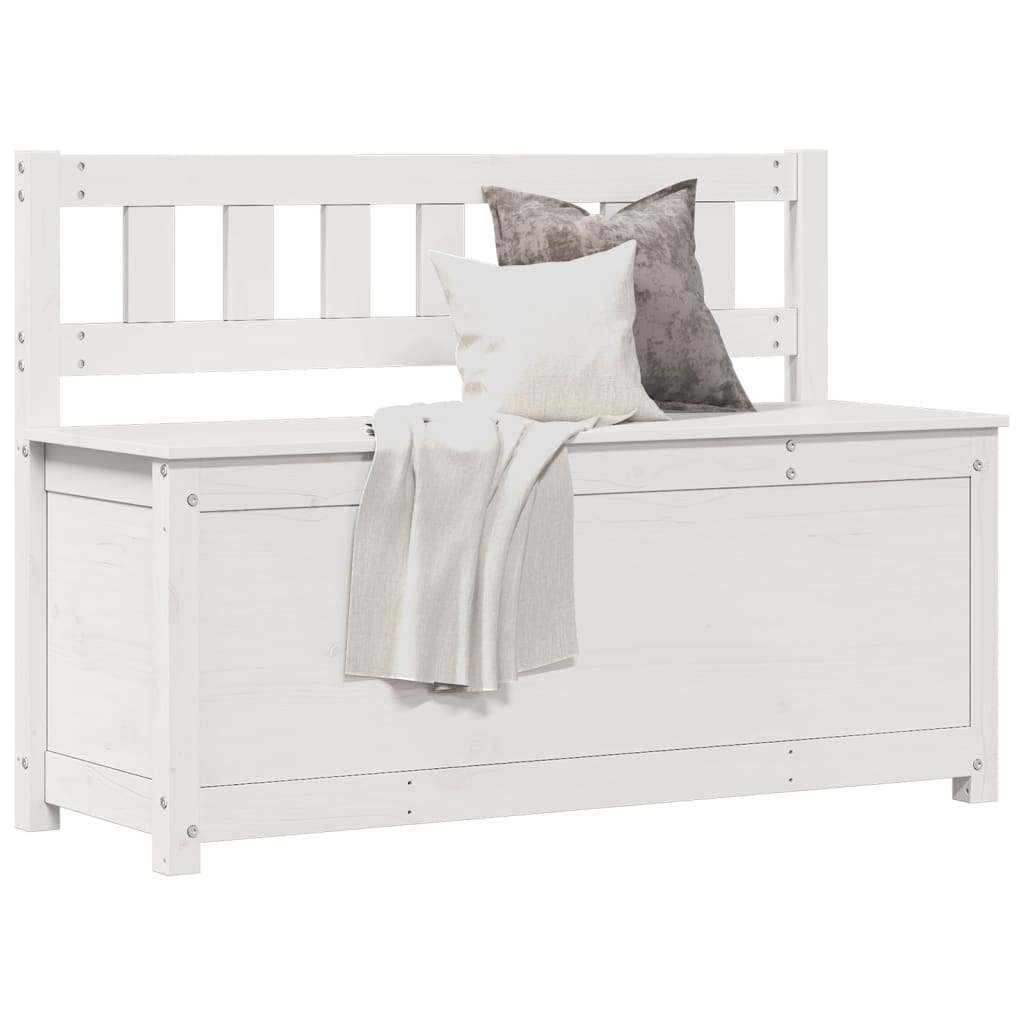 Klupa bijela 110 x 41 x 76,5 cm od masivne borovine