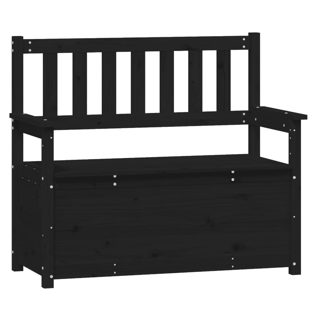 Klupa crna 112,5 x 51,5 x 96,5 cm od masivne borovine