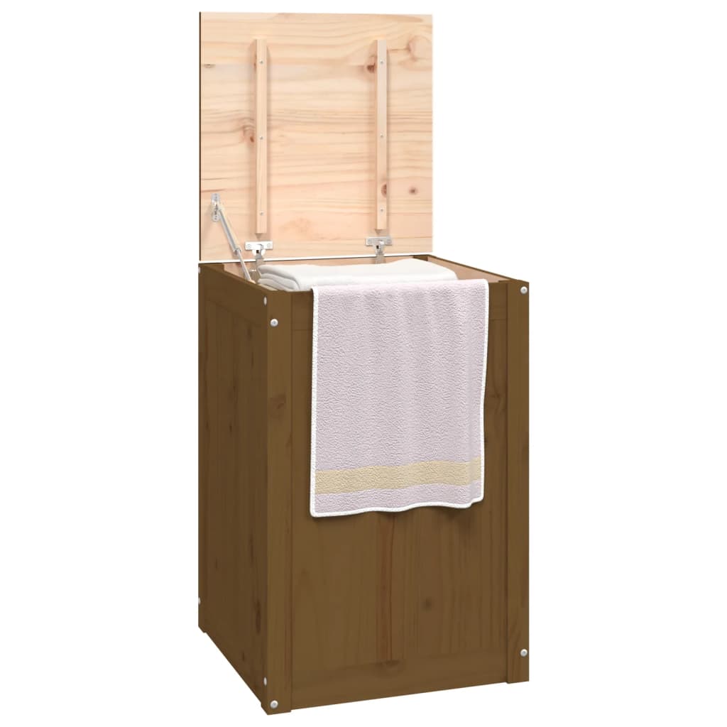 Kutija za rublje boja meda 44 x 44 x 66 cm od masivne borovine
