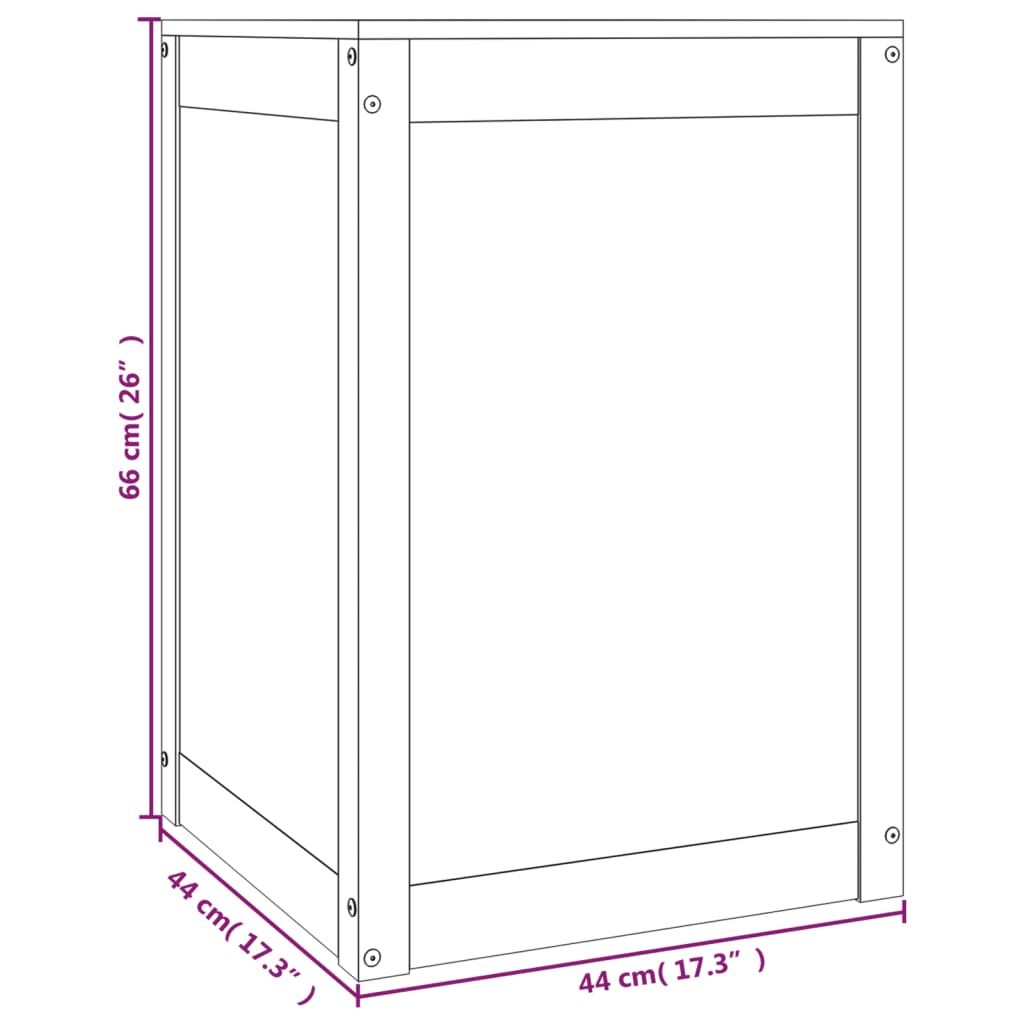 Kutija za rublje boja meda 44 x 44 x 66 cm od masivne borovine