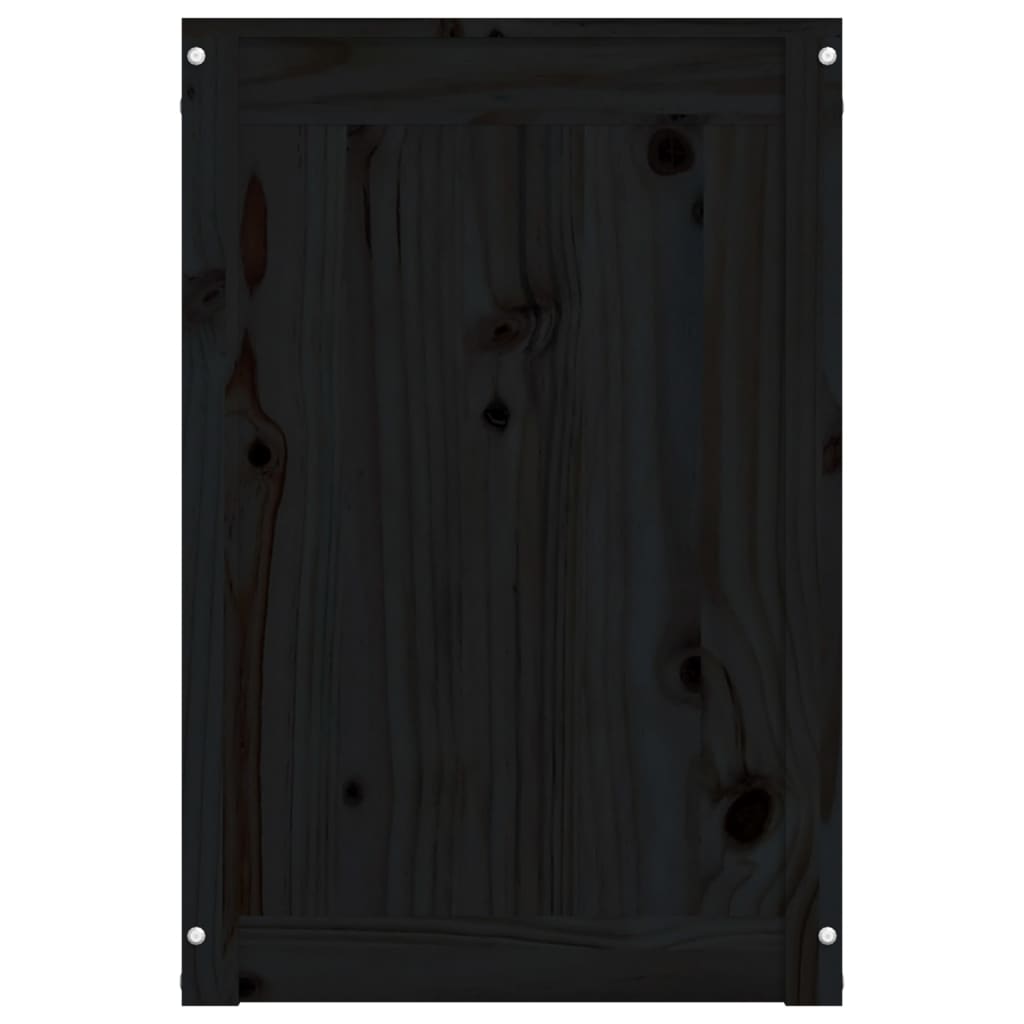 Kutija za rublje crna 88,5x44x66 cm od masivne borovine