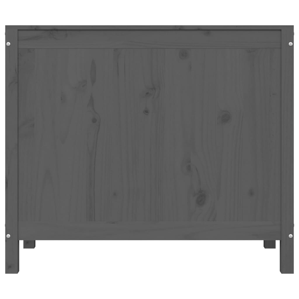 Kutija za rublje siva 88,5 x 44 x 76 cm od masivne borovine