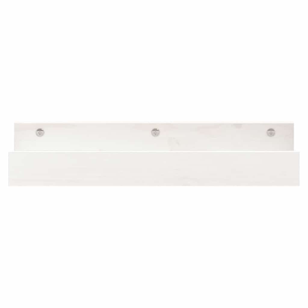 Zidne police 2 kom bijele 50 x 12 x 9 cm od masivne borovine